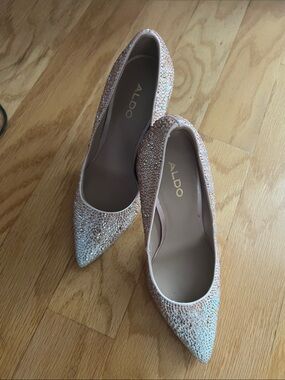 ALDO Pink Crystal Pointed-Toe Heels